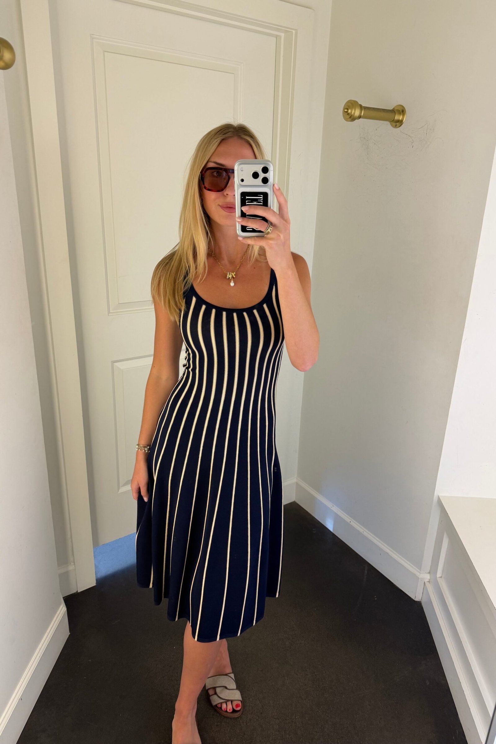 ASTR | Irecia Knit Dress - Navy Stripe - Image 2