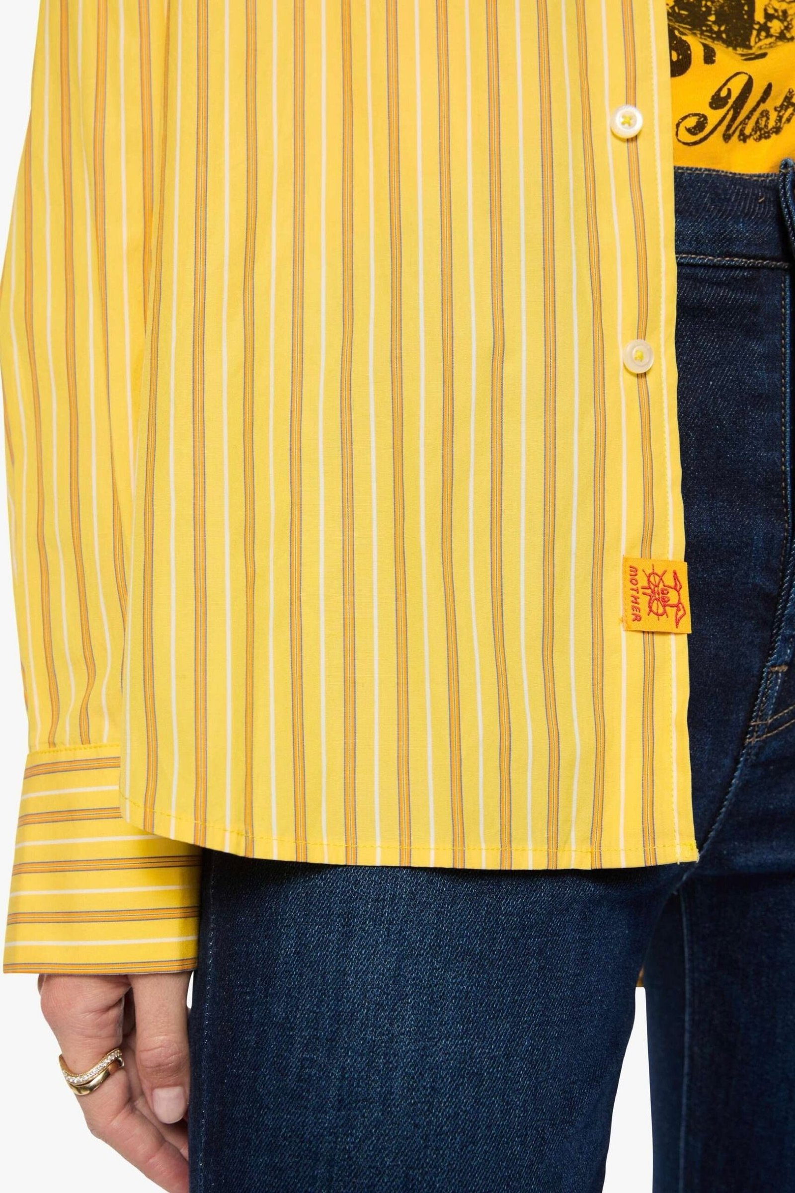 MOTHER | The Roomie Frenchie - Yellow Stripe - Image 5