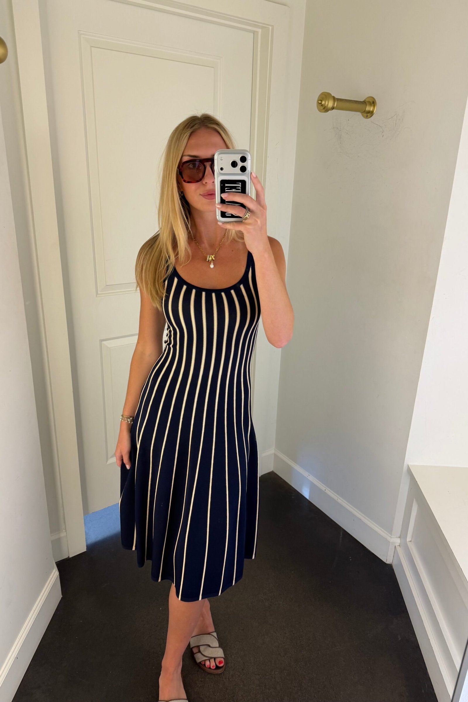 ASTR | Irecia Knit Dress - Navy Stripe