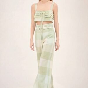 ALEXIS | Oxford Linen Top - Green