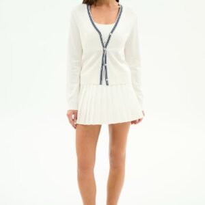 SPLITS 59 | Shira Woven Pleated Skort - White